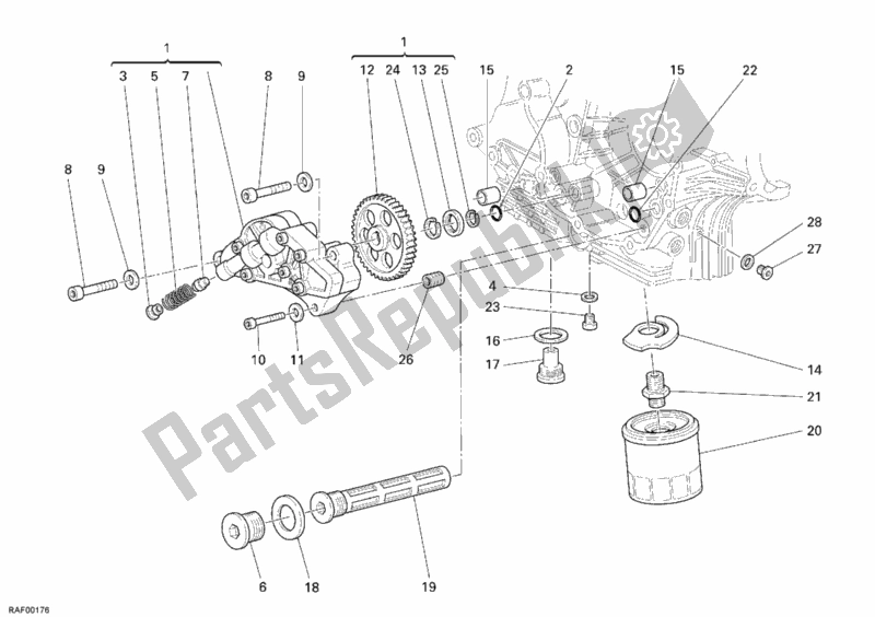 Tutte le parti per il Pompa Dell'olio - Filtro del Ducati Sport ST4 S 996 2005